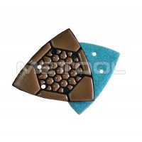 Triangle corner diamond dry polishing pad with resin bond